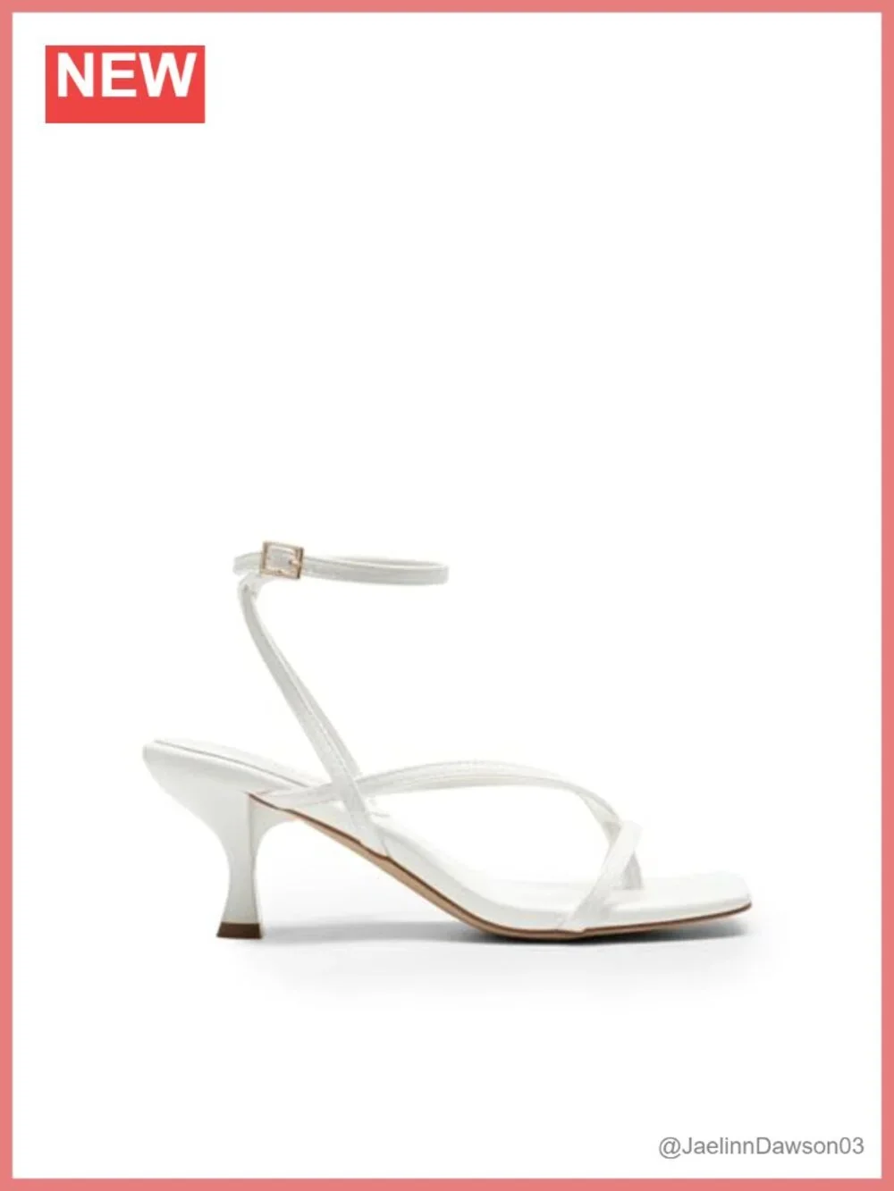 Strappy Square Open Toe Kitten Heel Sandals with Ankle Strap